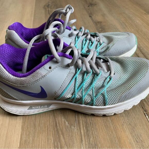 Nike Air Relentless sz 7 grey purple turquoise Imperfect EUC - Picture 2 of 9